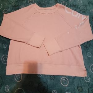 Calvin Klein crew neck sweater peachy pink color size large women's